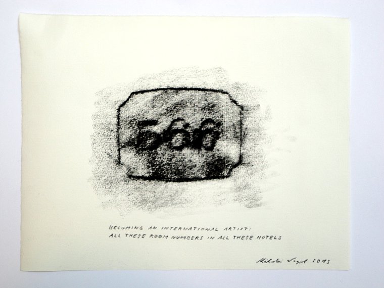 Nikolai Vogel: Becoming An International Artist (3), Pastell auf Papier, 23 x 31 cm (c) Nikolai Vogel / VG Bild-Kunst, Bonn 2015